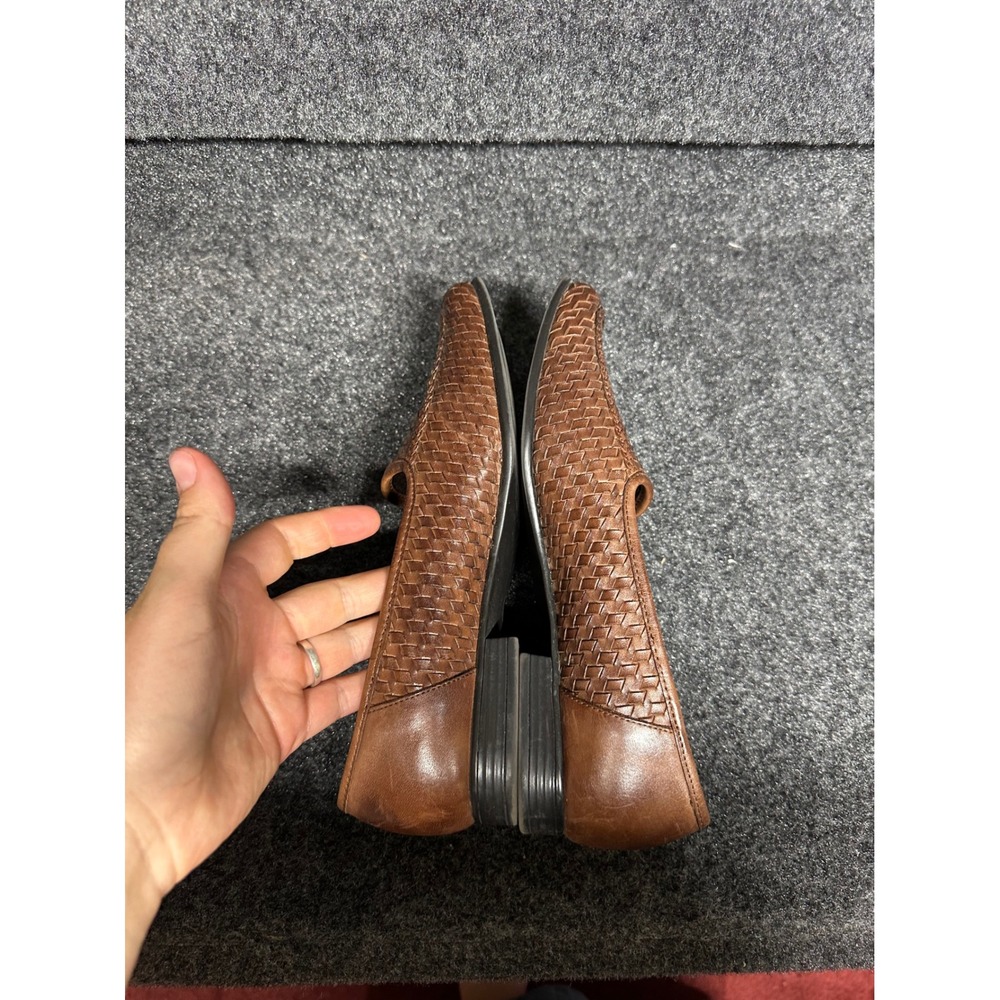 Vintage woven leather loafer brown cottage Whimsygoth old money huaraches boho 9 - Picture 6 of 7